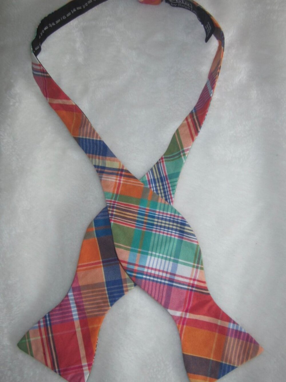 POLO RALPH LAUREN Cotton Madras Bow Tie Hand Made in Italy